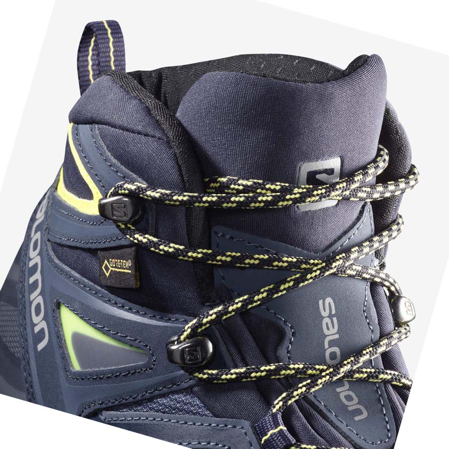 Salomon WoX ULTRA 3 WIDE MID GORE-TEX Túracipő Női Kék | HU 2811WNB